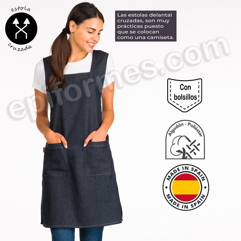 Delantal estola cruzada tejana