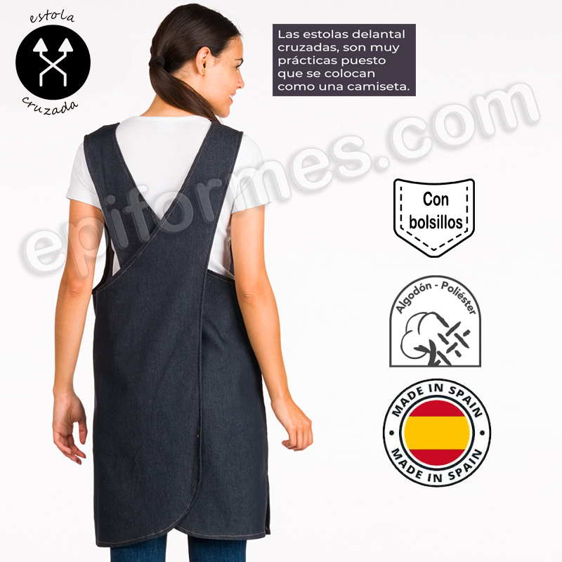 Delantal estola cruzada tejana