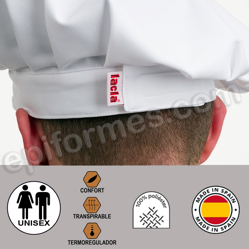 Gorro cocinero, transpirable