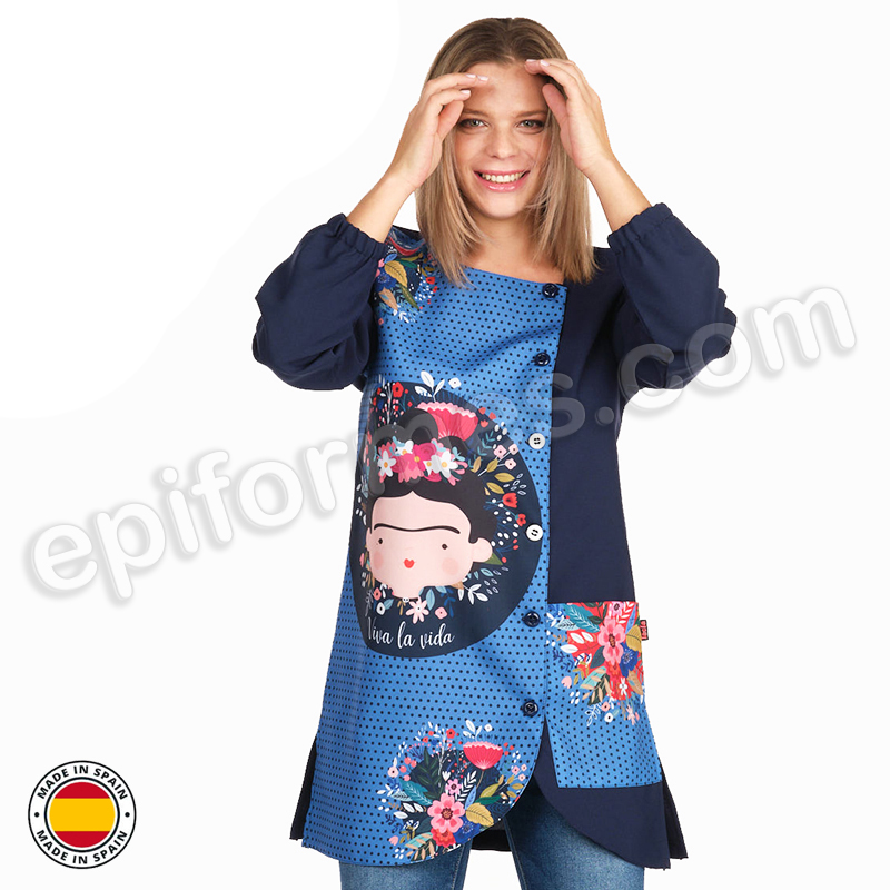 Bata de maestra Frida Kahlo