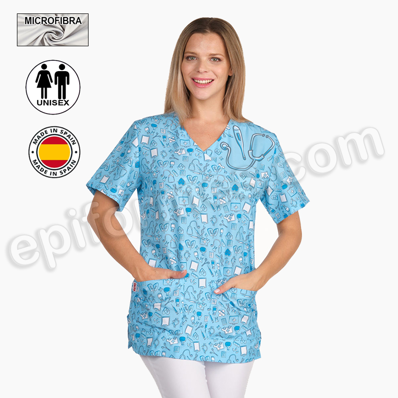 Casaca sanitaria unisex iconos sanidad