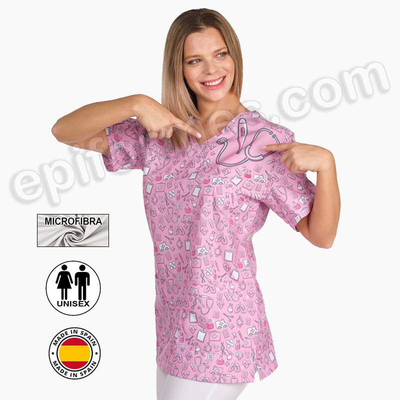 Casaca sanitaria unisex iconos sanidad