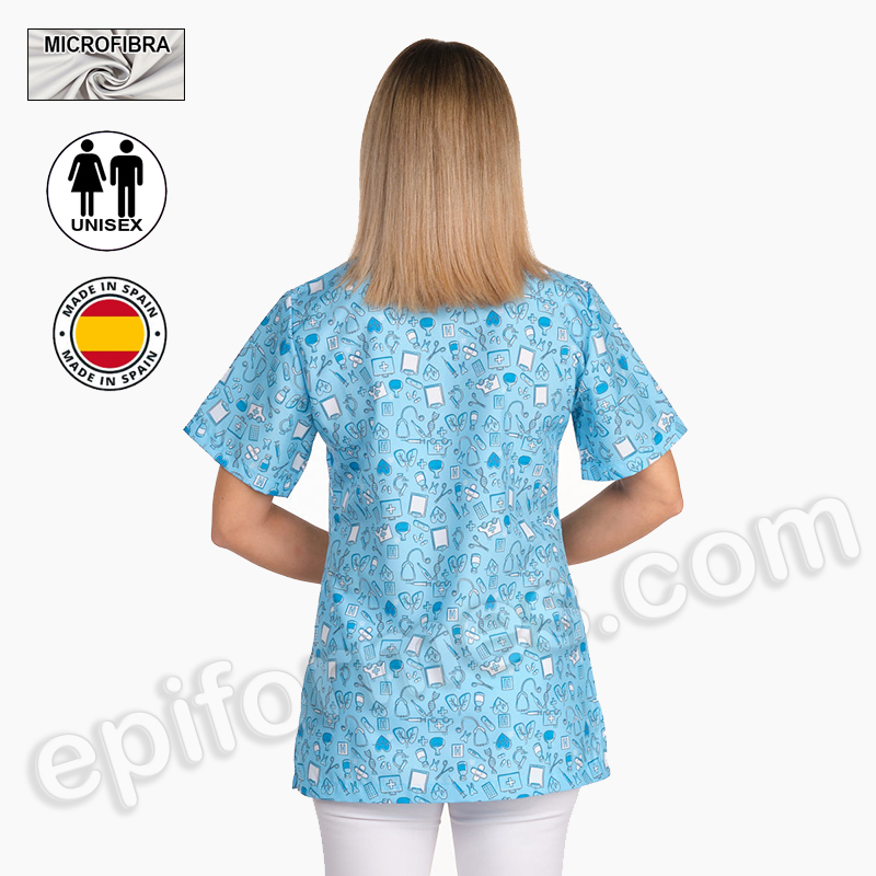 Casaca sanitaria unisex iconos sanidad