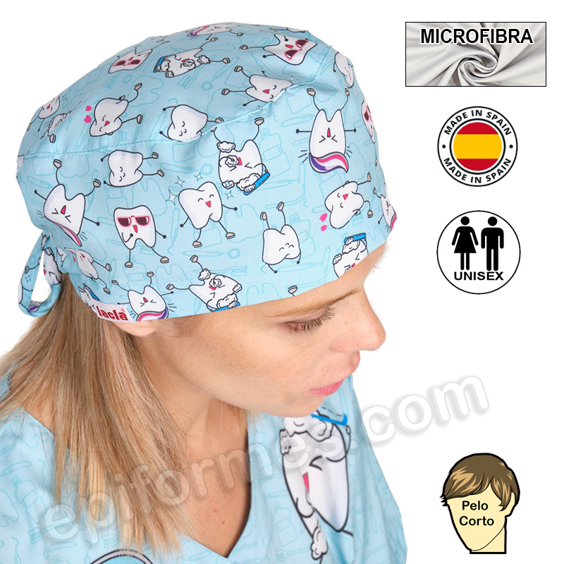 Gorro dentista dientes pelo corto