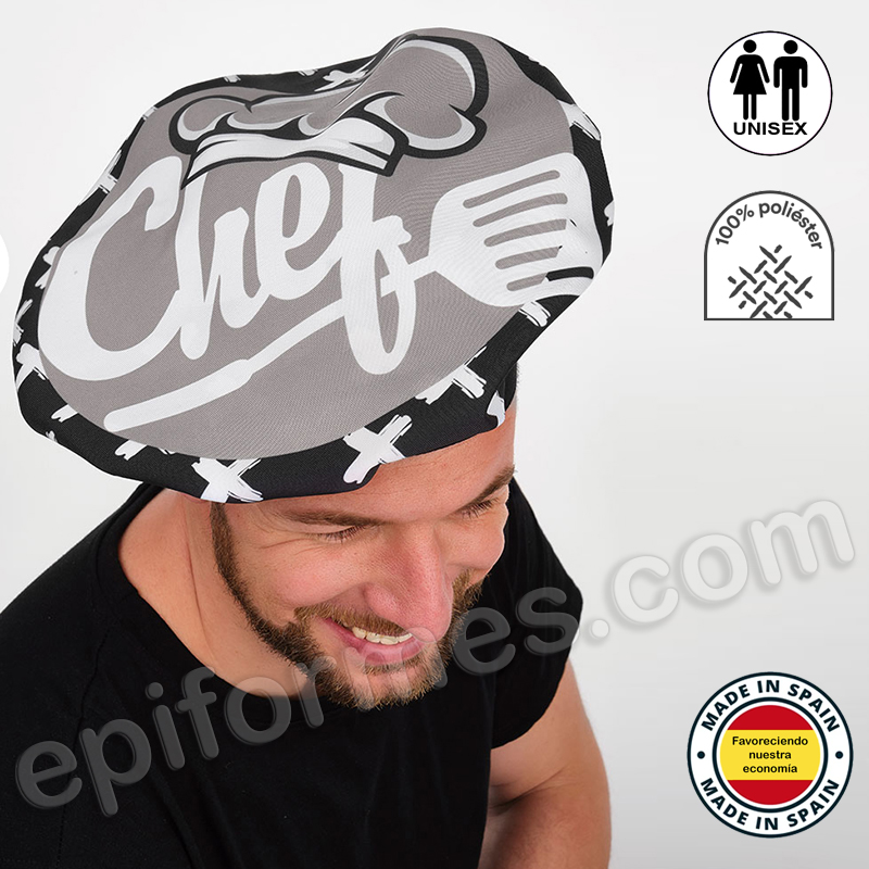 Gorro de cocina, chef negro