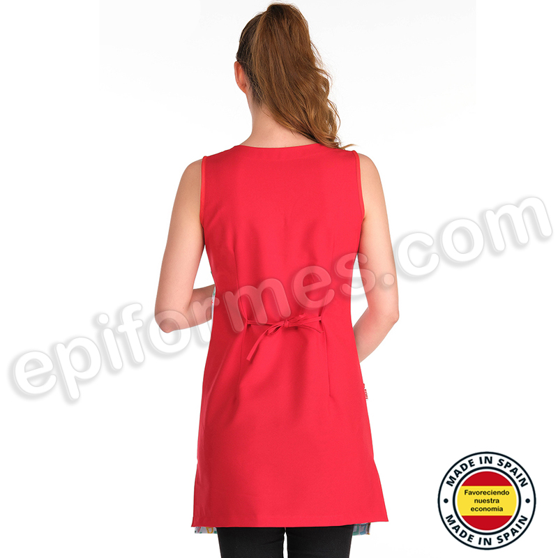 Bata de maestra, modelo teacher, en rojo