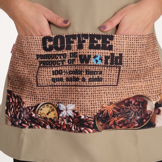 Delantal- Casulla estampada coffee
