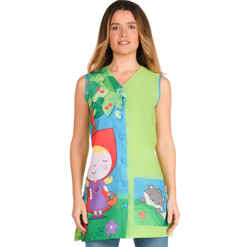 Bata de maestra sin mangas, Caperucita roja