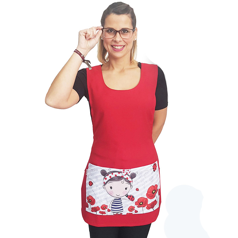 Estola maestra amapola en bolsillo roja