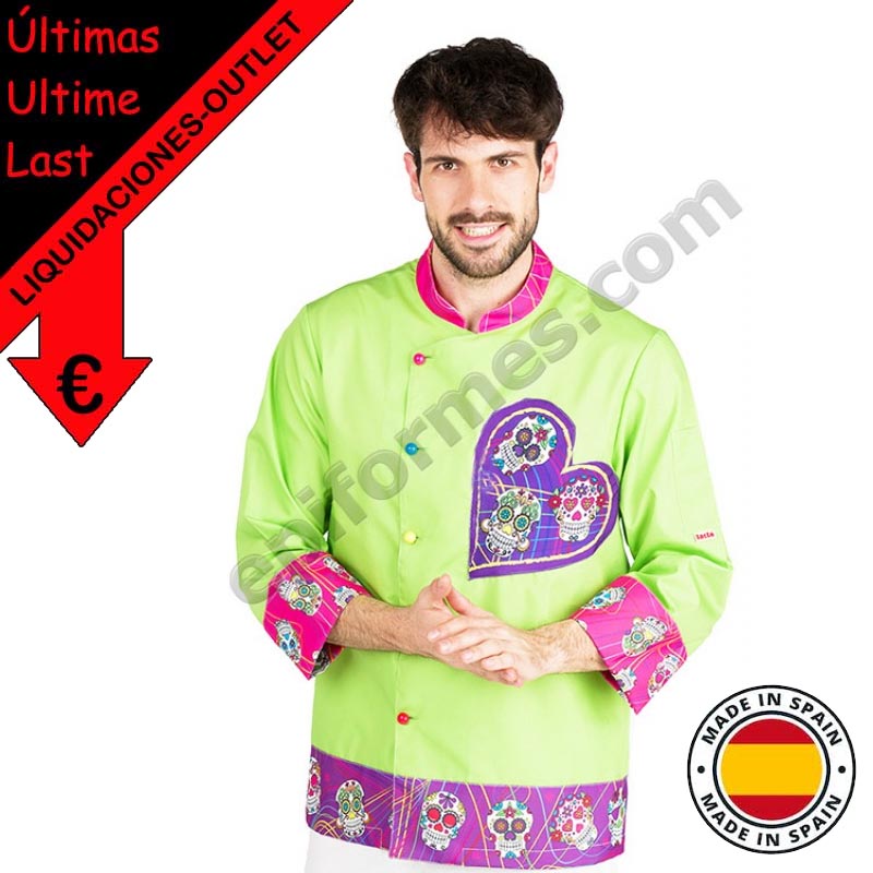 Chaqueta cocinero corazón calavera