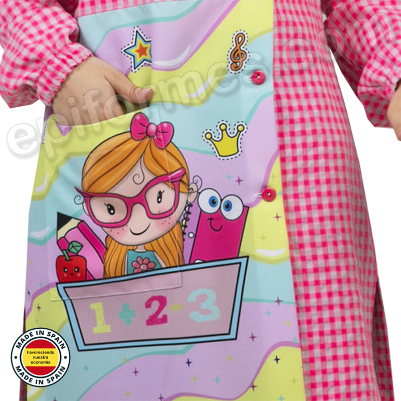 Bata de maestra lápiz, asimétrica
