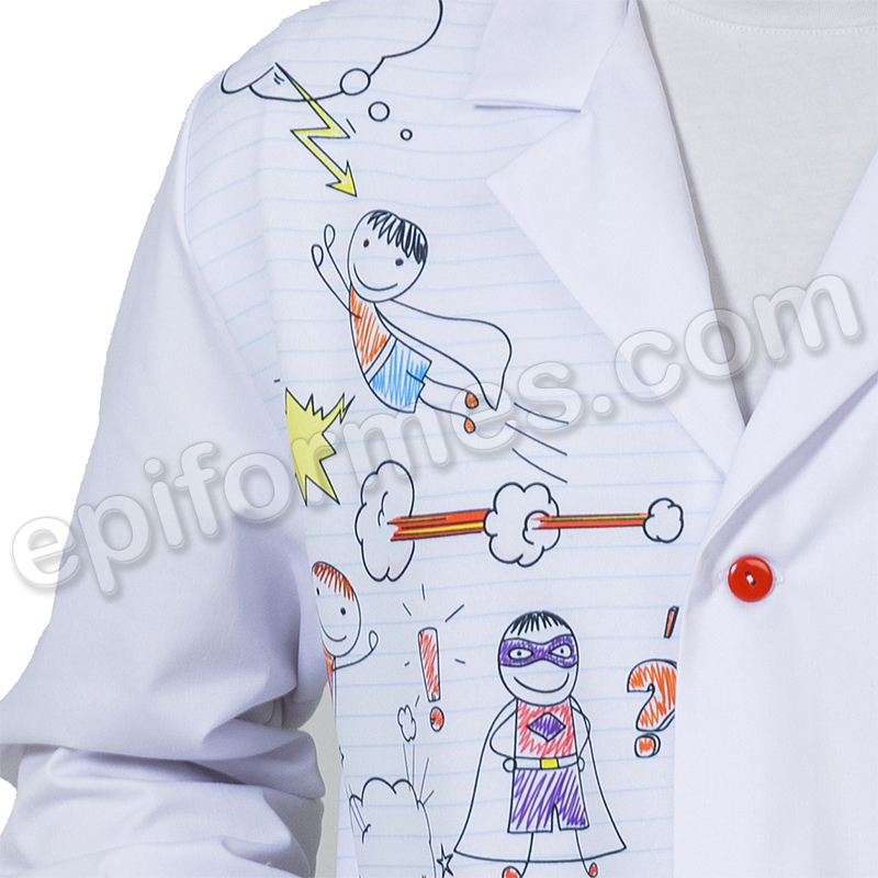 Bata sanitaria estampada, superhéroes