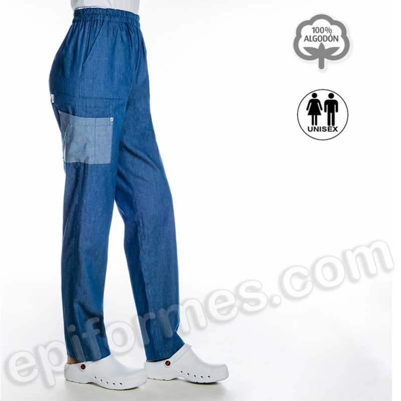 Pantalón sanidad tejano elástico unisex