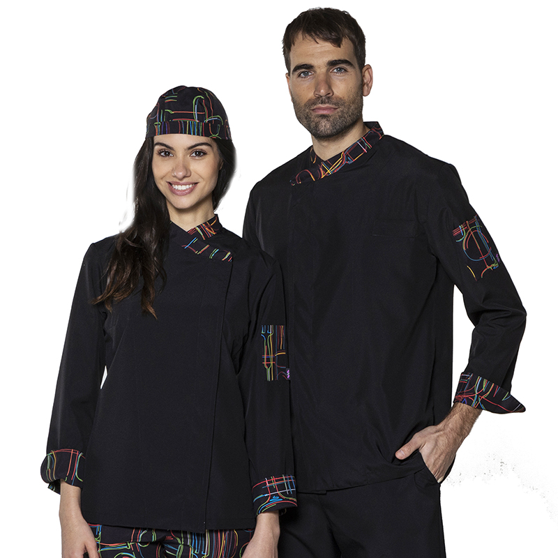 Chaqueta cocina en microfibra, estampada