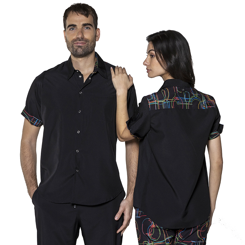 Camisa de cocina en microfibra, estampada