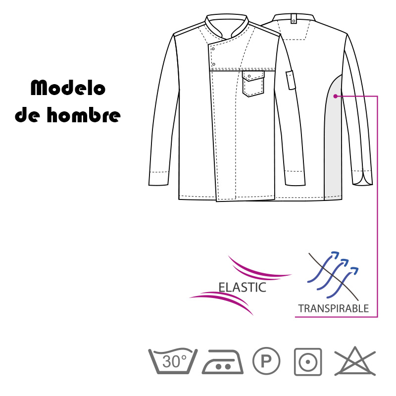 Chaqueta cocina elástica vaquera