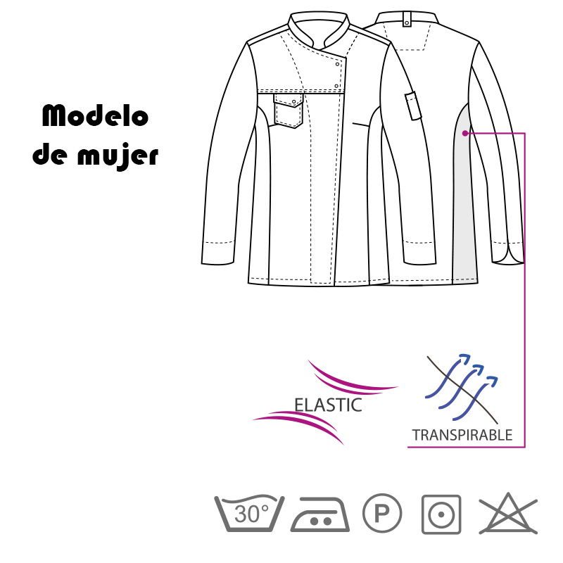 Chaqueta cocina elástica vaquera