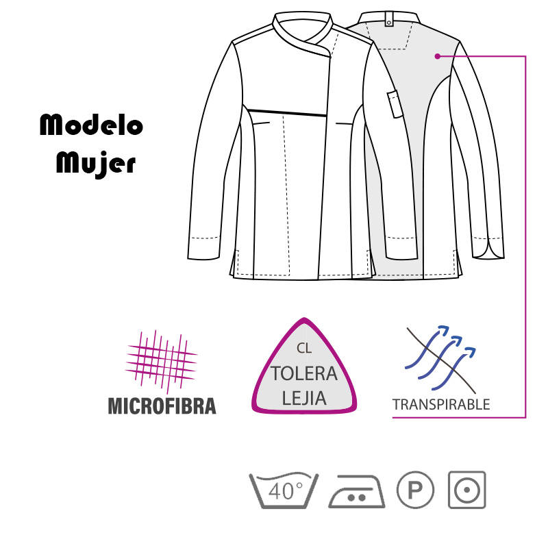 Chaqueta cocina en microfibra, estampada