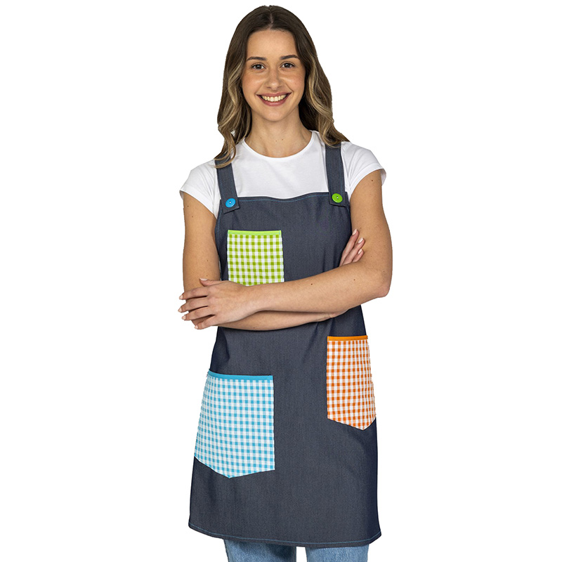 Estola Maestra Cuadros Multicolor - Multibolsillos