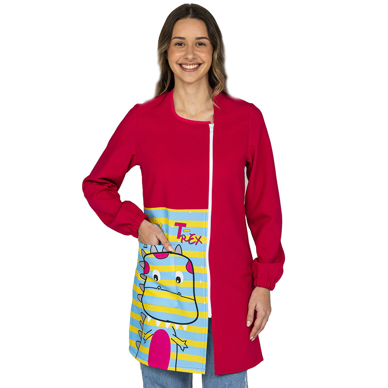 Bata Larga de Maestra Manga Larga T-Rex