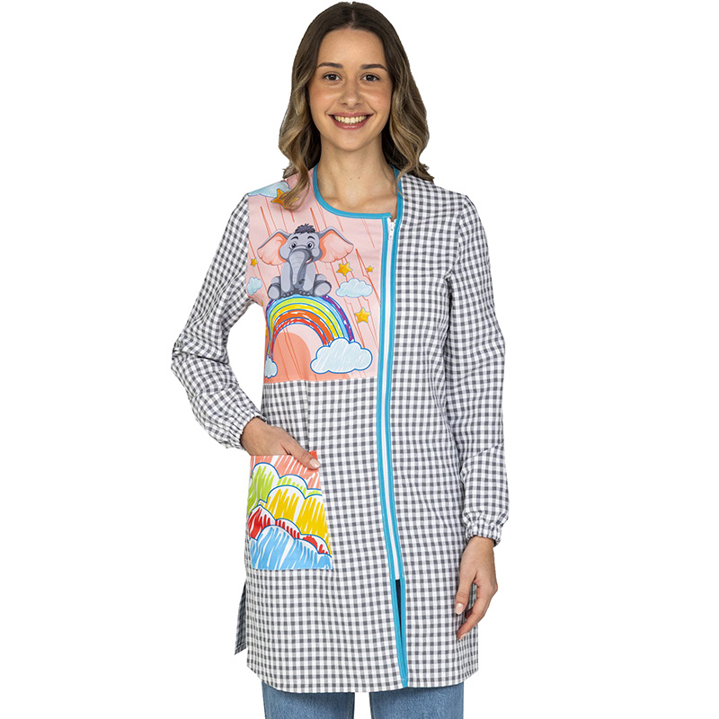 Bata Larga de Maestra Manga Larga Elefante - Algod...