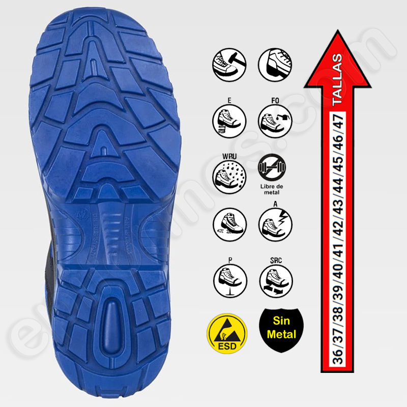 Zapato seguridad con descarga electrostática