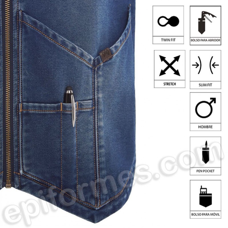 Chaleco Denim Slim Fit hombre.