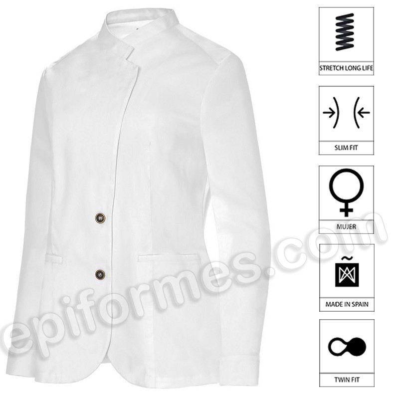 Chaqueta Cuello Tirilla Cruzado Slim Fit mujer