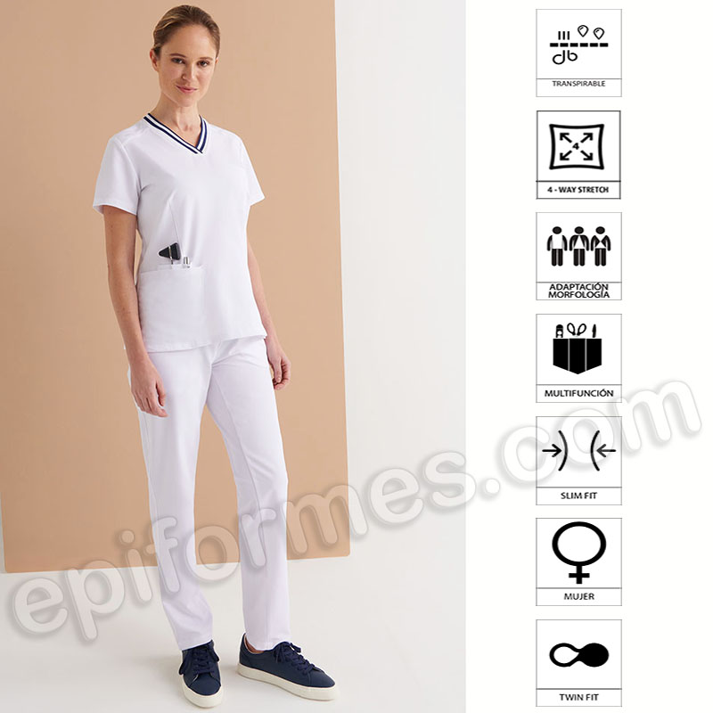 Casaca sanitaria para mujer slim fit