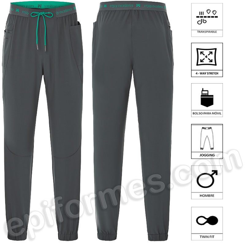 Pantalón sanitario para hombre tipo jogging.