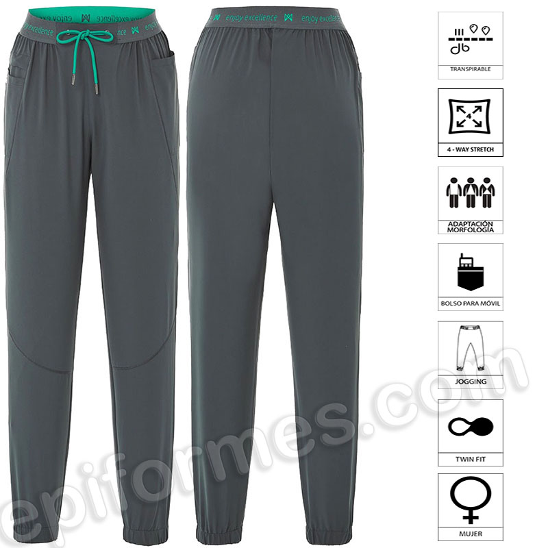 Pantalón sanitario para mujer tipo jogging.