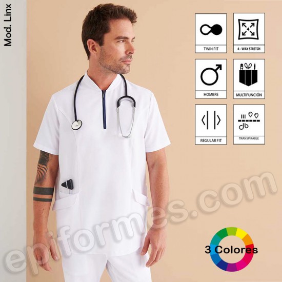 Casaca Sanitaria Cuello Mao Regular Fit hombre