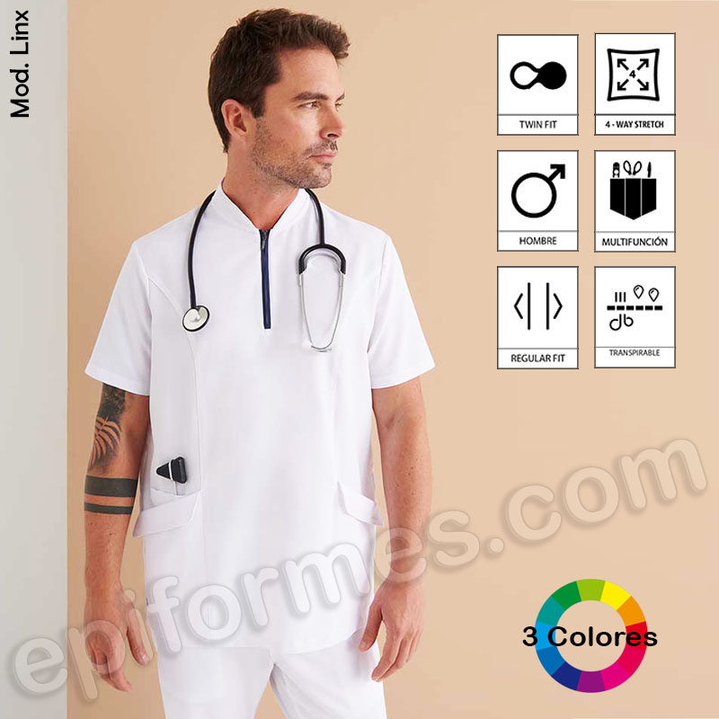 Casaca Sanitaria Cuello Mao Regular Fit hombre