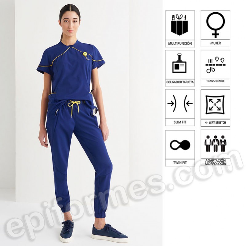 Casaca sanitaria para mujer slim fit