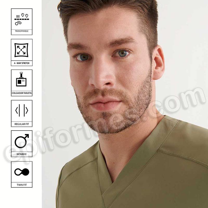 Casaca Sanitaria Cuello V Regular Fit hombre