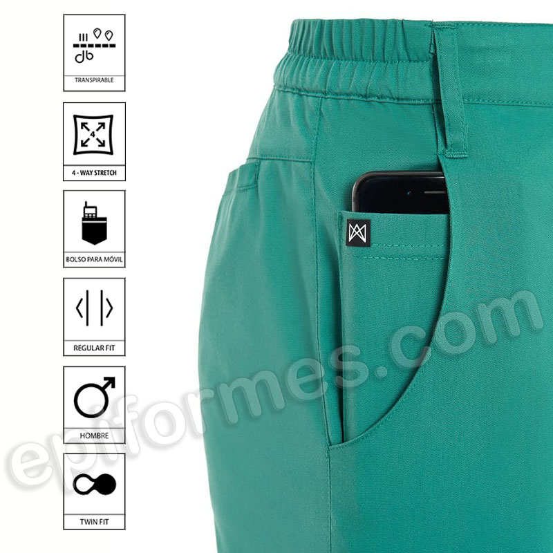 Pantalón sanitario para hombre regular fit.