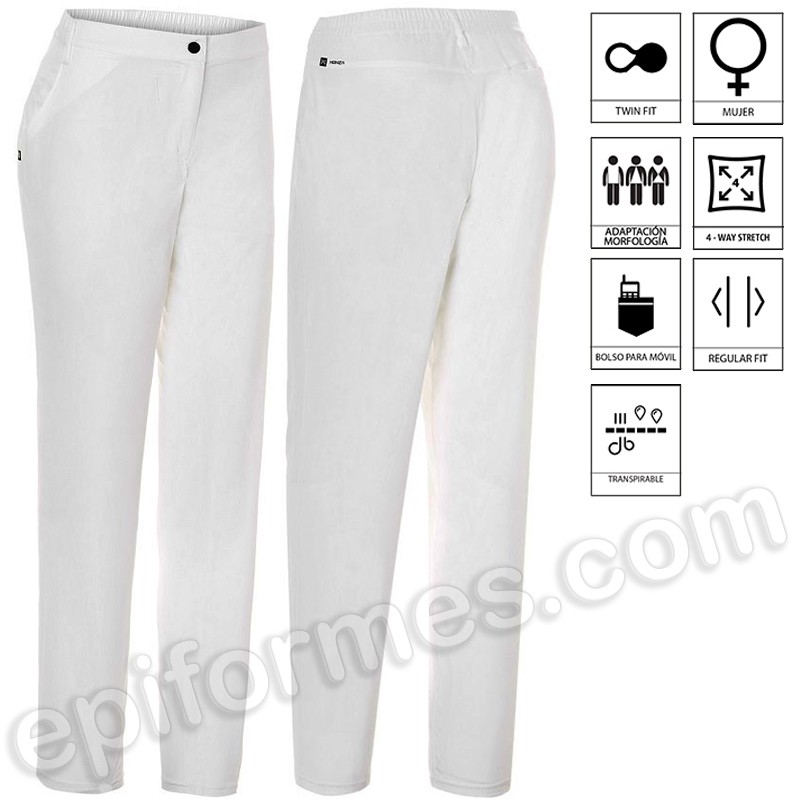 Pantalón Sanitario con Botón Regular Fit mujer