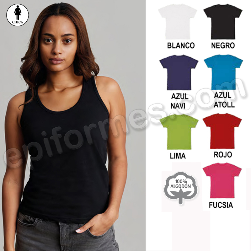 Camiseta de tirantes, espalda nadadora 7 colores