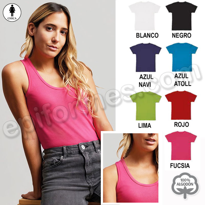 Camiseta de tirantes, espalda nadadora 7 colores