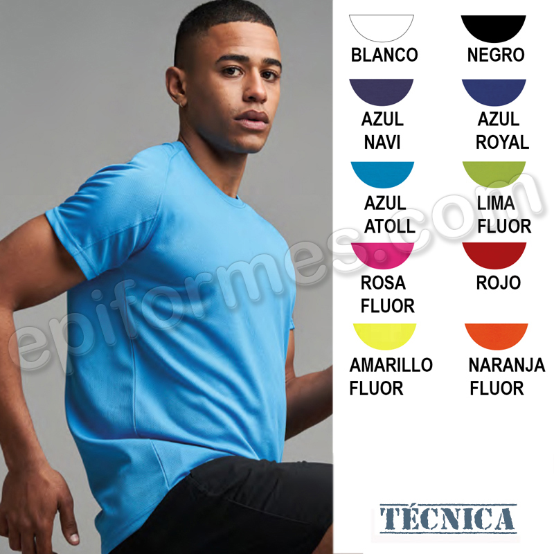 Camiseta técnica unisex 10 colores