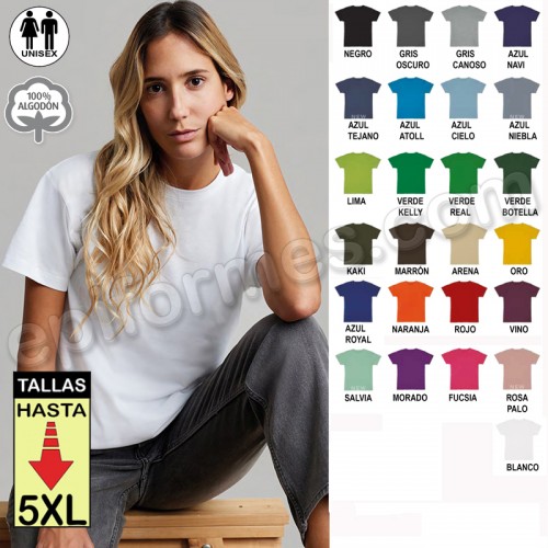 Camiseta manga corta unisex 25 colores