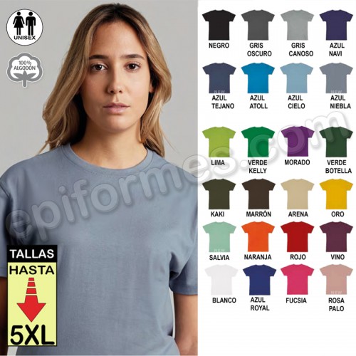 Camiseta manga corta unisex 24 colores