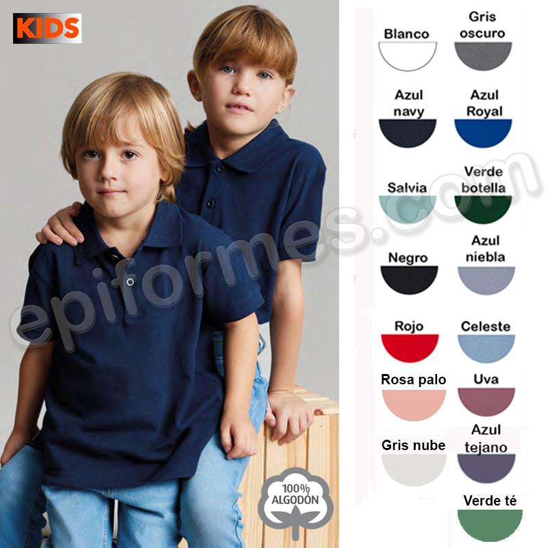 Polo para niño en 15 colores