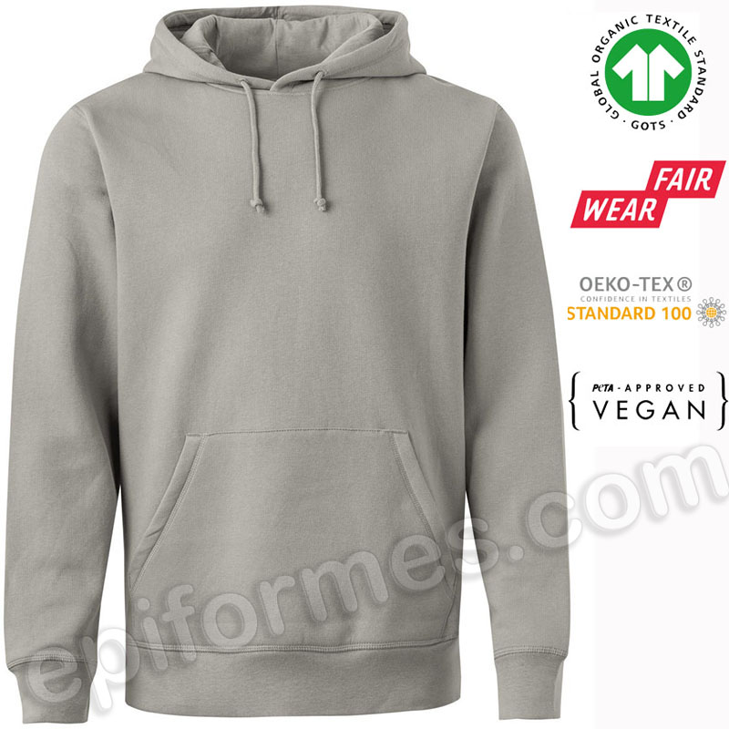 Sudadera con capucha ecológica Natura. CERTIFICADA