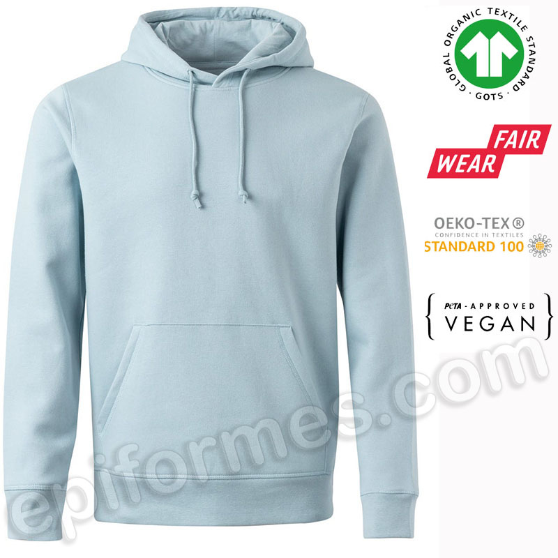 Sudadera con capucha ecológica Natura. CERTIFICADA