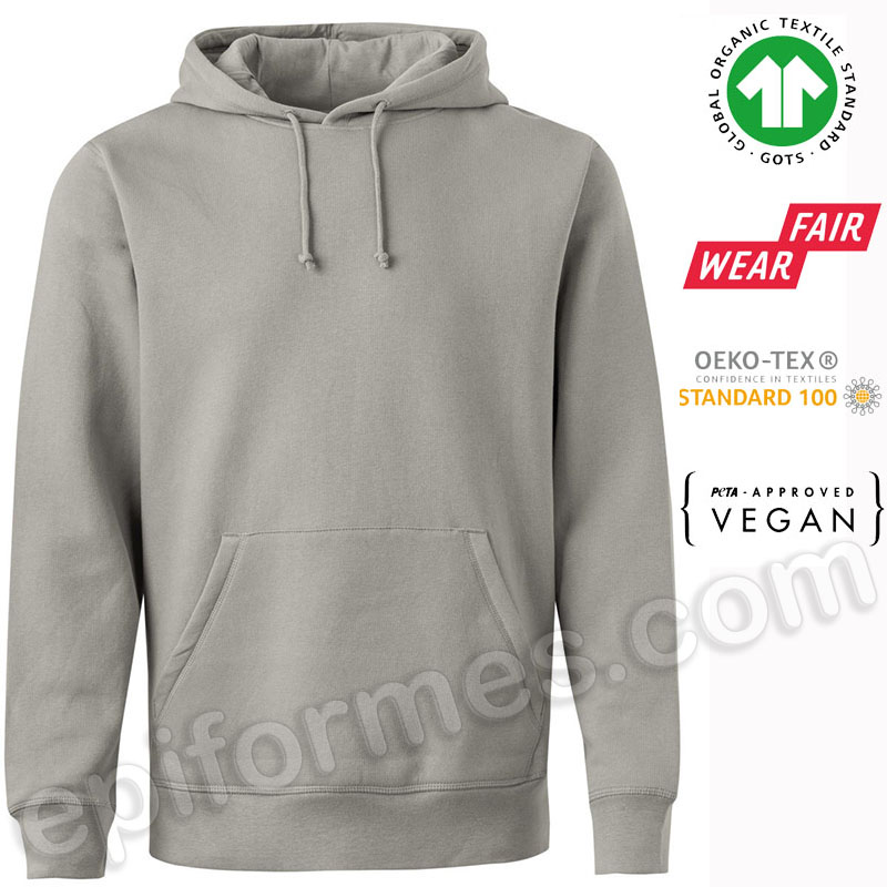 Sudadera con capucha ecológica Natura. CERTIFICADA