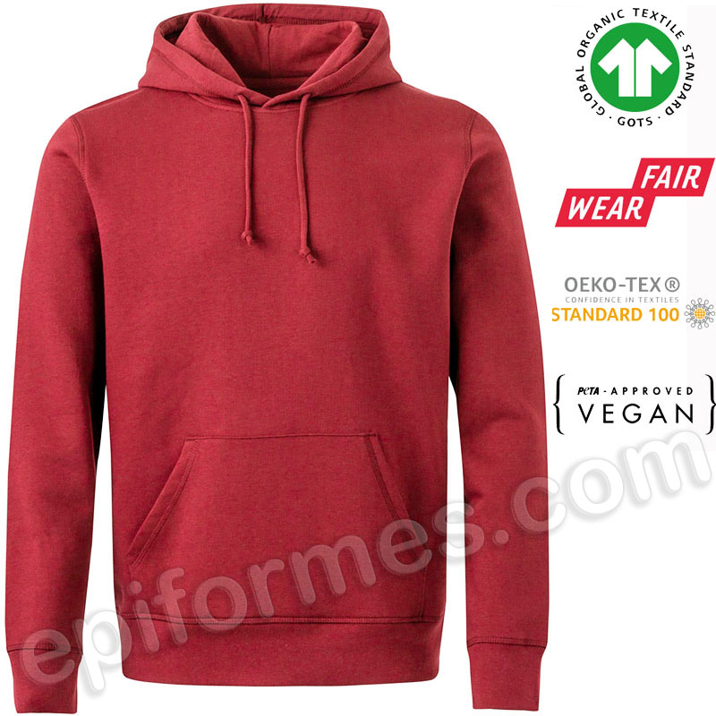 Sudadera con capucha ecológica Natura. CERTIFICADA