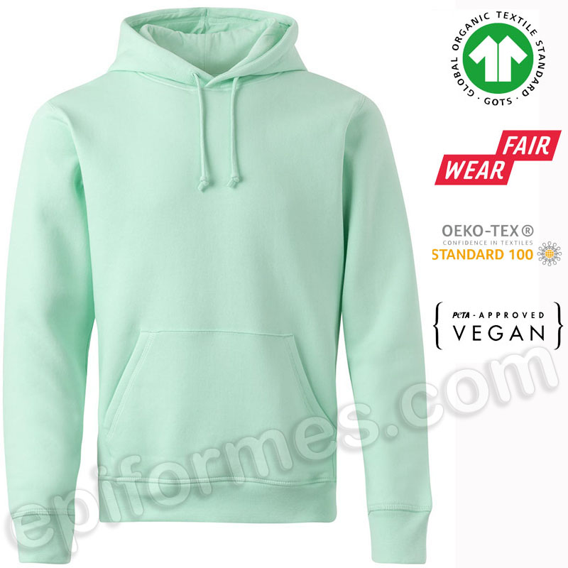 Sudadera con capucha ecológica Natura. CERTIFICADA