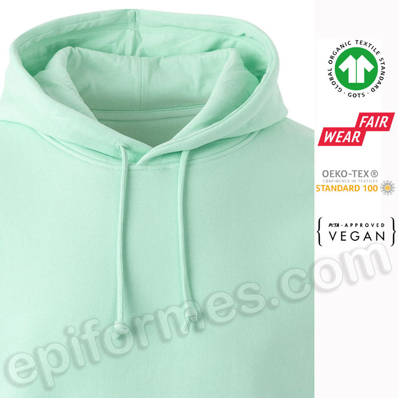 Sudadera con capucha ecológica Natura. CERTIFICADA