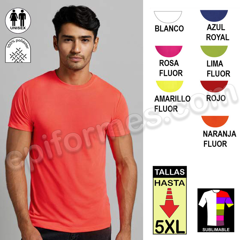 Camiseta sublimable en 7 colores